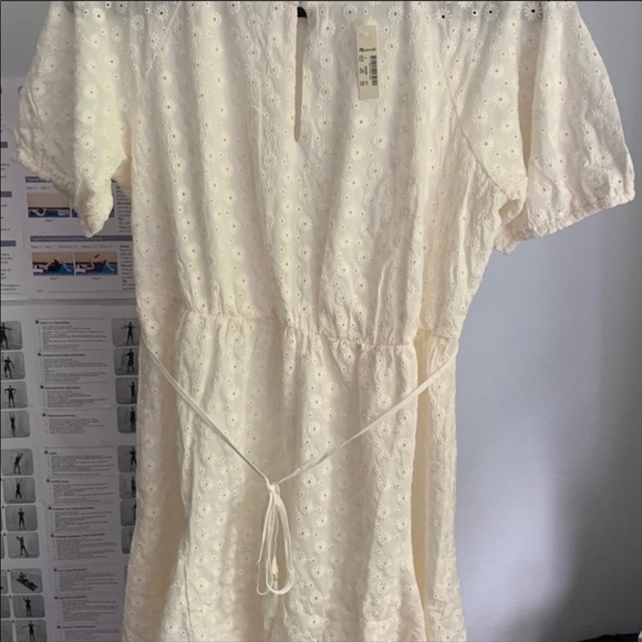 NEW Madewell Eyelet Tassel-Tie Mini white Dress - Picture 7 of 8